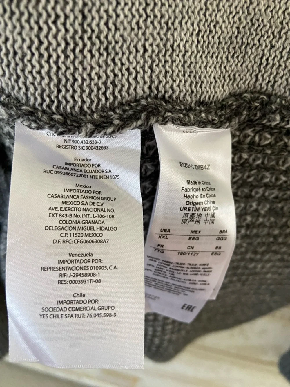 A|X Armani Exchange Black and Gray Knit Sweater blazer size XXL in heather grey